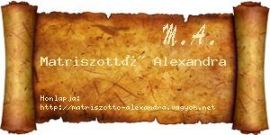 Matriszottó Alexandra névjegykártya